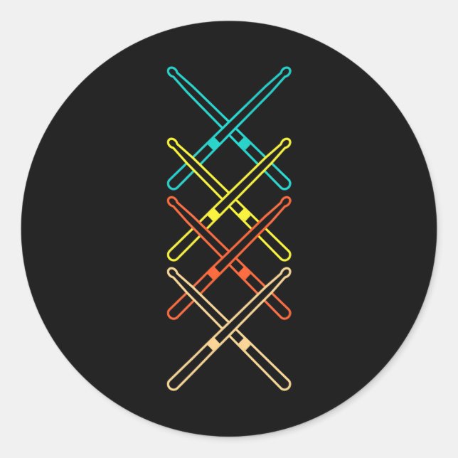 Sticker Rond Batterie tambour tambour tambour de instruments de (Devant)