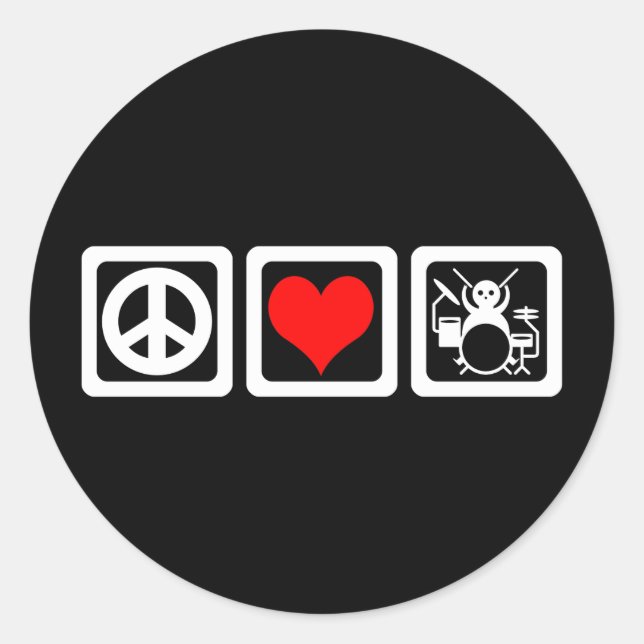 Sticker Rond Batteries Peace love (Devant)