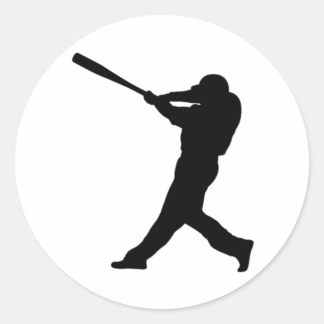 Sticker Rond Batteur de baseball (Devant)