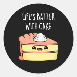 Sticker Rond Batteur de la vie avec gâteau amusant jeu de gâtea