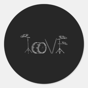 Sticker Rond Batteurs d'amour Joyeuse Saint-Valentin Batteur Mu