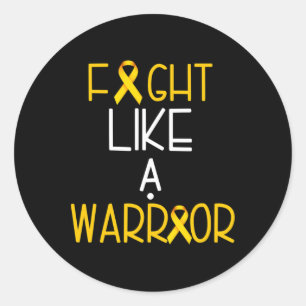 Sticker Rond Battez comme un guerrier T-shirt de sensibilisatio