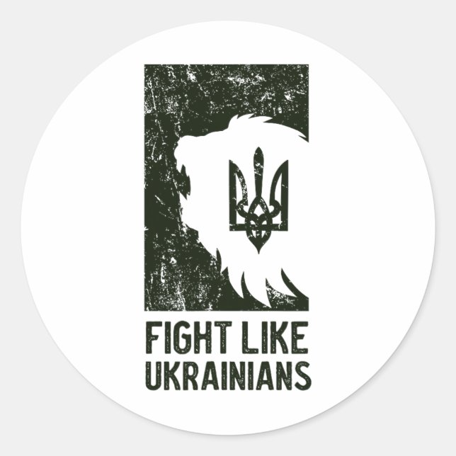 Sticker Rond Battez comme un Ukrainien  (Devant)