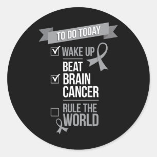 Sticker Rond Battre le cancer du cerveau juguler le survivant d