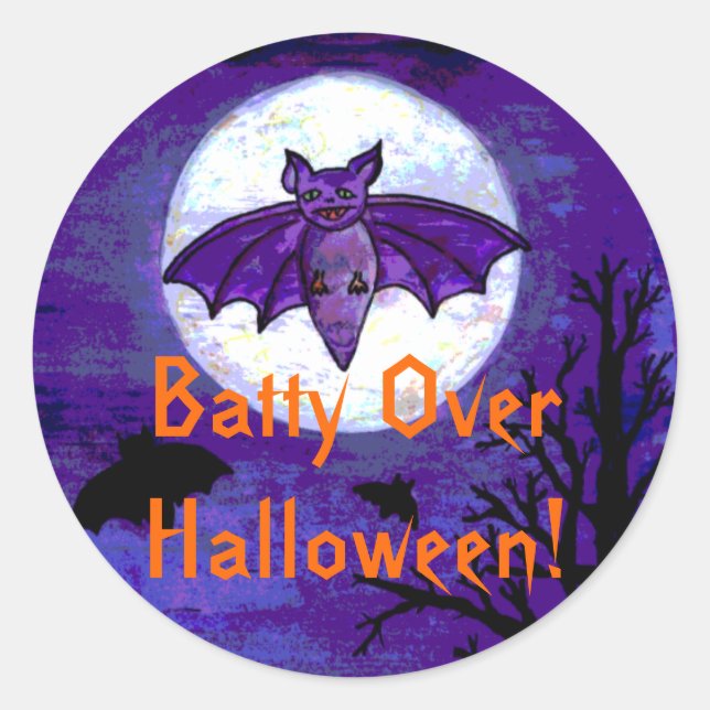 Sticker Rond Batty Over Halloween ! (Devant)