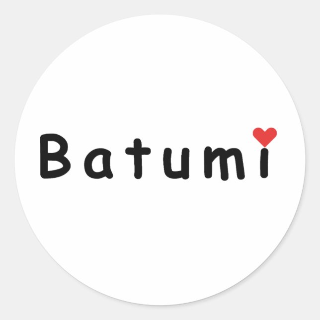 Sticker Rond Batumi Géorgie, j'aime Batumi (Devant)