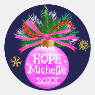 Sticker Rond Baube rose