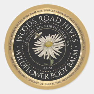 Sticker Rond Baume pour le corps à la cire d'abeille et au miel