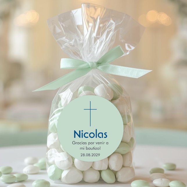 Sticker Rond Bautizo Baptême catholique Christening et Faveurs (Créateur téléchargé)