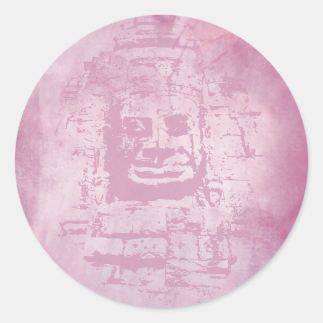 Sticker Rond Bayon Face rose (Devant)