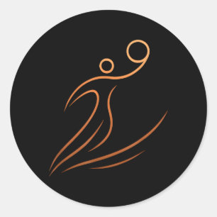 Sticker Rond Bball Basball 1