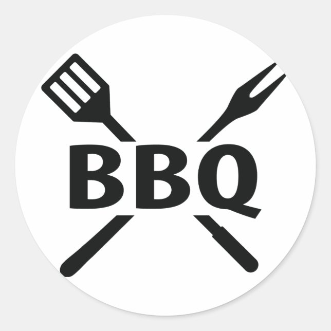 Sticker Rond BBQ avec icône de couverts (Devant)