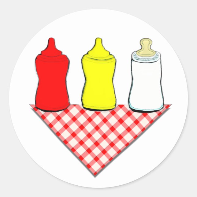 Sticker Rond BBQ baby shower (Devant)