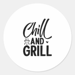 Sticker Rond BBQ Chill Et Grill