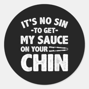 Sticker Rond Bbq Drôle Homme Femmes Barbecue Barbecue Tabac Bar