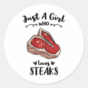 Sticker Rond Bbq Juste Une Fille Qui Aime Le Steak