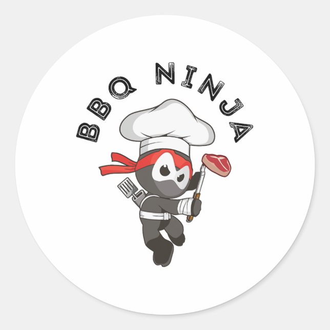 Sticker Rond Bbq Ninja (Devant)