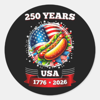 Sticker Rond BBQ patriotique USA 250e anniversaire 4 juillet