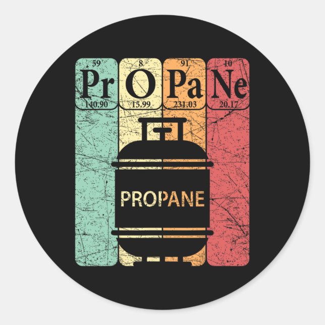 Sticker Rond Bbq Propane Éléments de table périodique Grill Bbq (Devant)