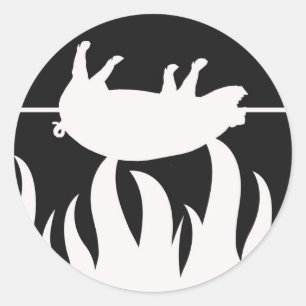Sticker Rond BBQ rôti de porc