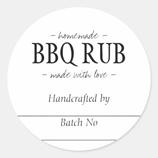 Sticker Rond BBQ Rub Barbecue Maison Mélange de joint Jar (Devant)