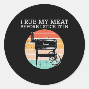 Sticker Rond Bbq Rub Ma Viande Avant Stick Retro Funny Byrbecue
