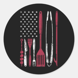 Sticker Rond Bbq Smoker Byrbecue Chef Tabagisme Outils Grilling