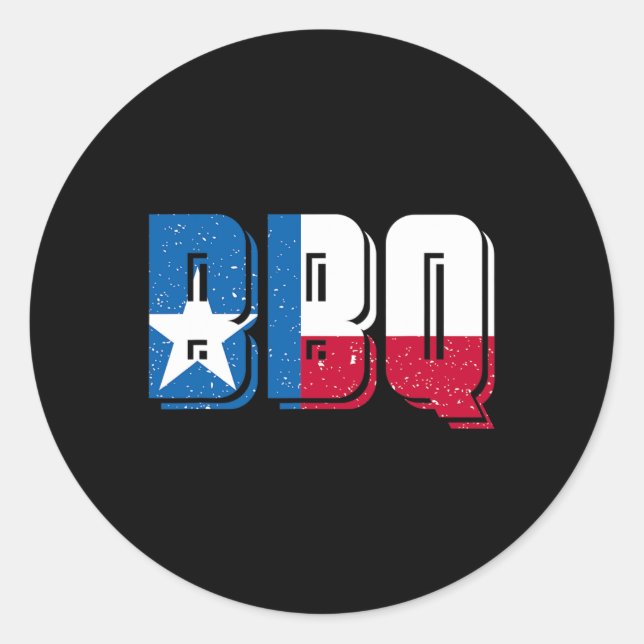 Sticker Rond Bbq Texas 1 (Devant)