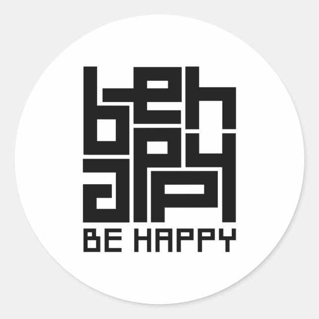 Sticker Rond Be happy (Devant)