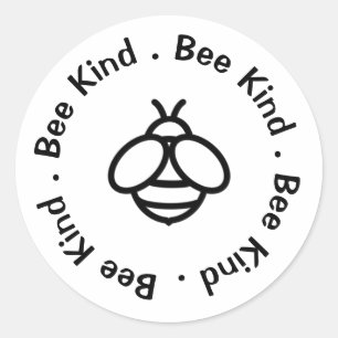 Sticker Rond Be Kind - jolie conception d'abeilles au miel