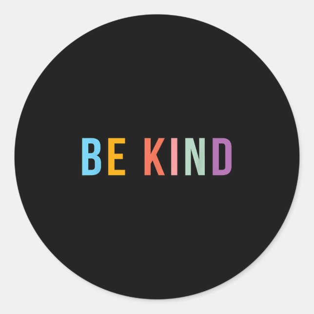 Sticker Rond Be Kind - Throwback Retro Design - Citation Positi (Devant)