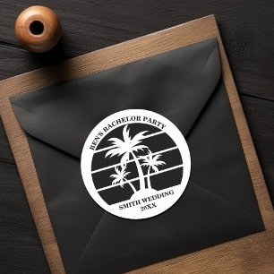 Sticker Rond Beach Bachelor Party Island Mariage personnalisé