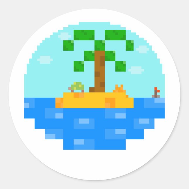 Sticker Rond Beach Biome globe [Jour] (Devant)