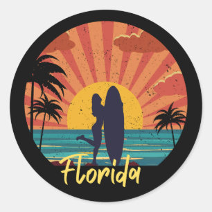 Sticker Rond Beach de Floride