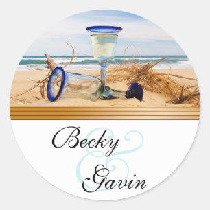 Sticker rond Beach Mariage