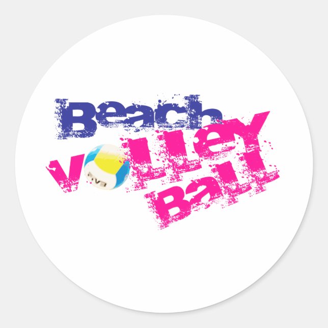 Sticker Rond Beach Volleyball (Devant)
