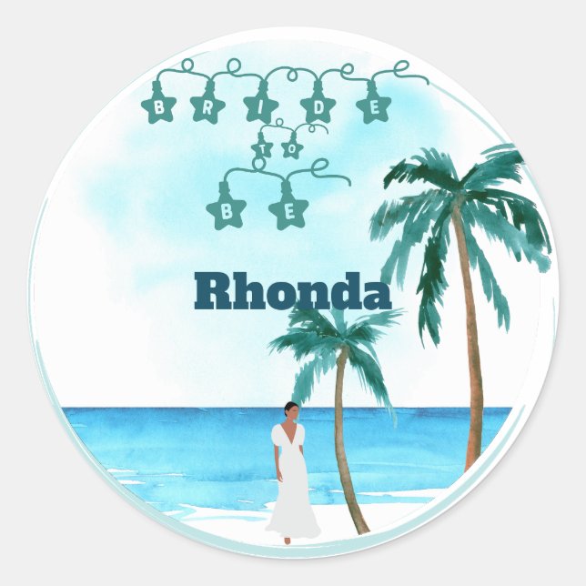 Sticker Rond Beachfront Belle Design Mariage (Devant)
