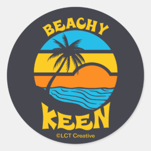 Sticker Rond Beachy Keen