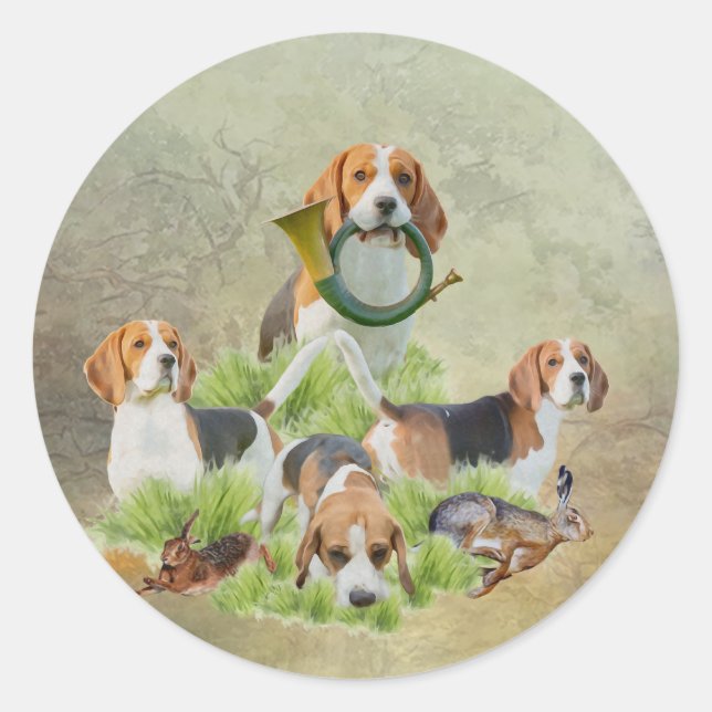 Sticker Rond Beagle (Devant)