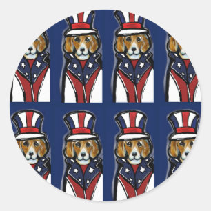 STICKER ROND BEAGLE