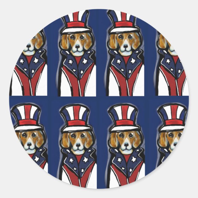 STICKER ROND BEAGLE (Devant)