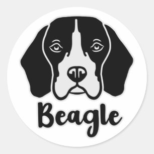 Sticker Rond Beagle
