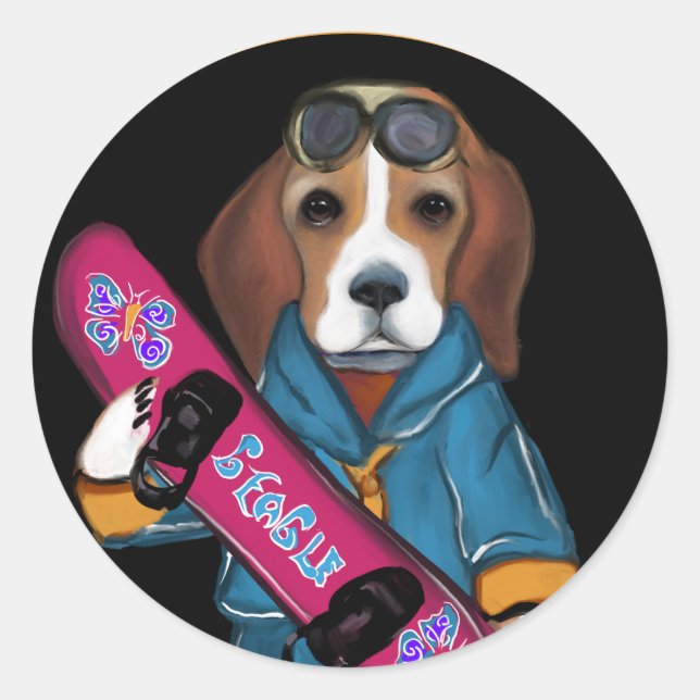 STICKER ROND BEAGLE (Devant)