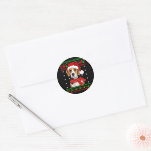 Sticker Rond Beagle Chien laide Sweater Noël Chiot Amoureux des