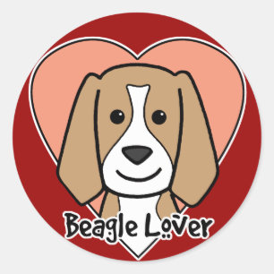 Sticker Rond Beagle Lover