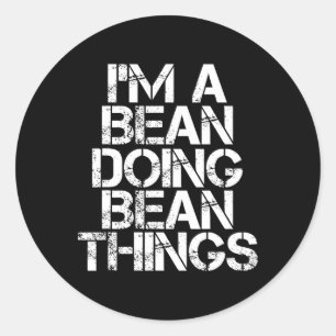 Sticker Rond Bean Funny Nom de famille Arbre de famille Anniver