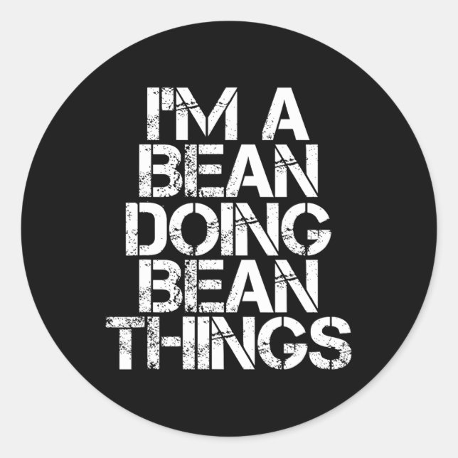 Sticker Rond Bean Funny Nom de famille Arbre de famille Anniver (Devant)