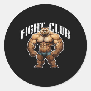 Sticker Rond Bear Beast Muscles Boxing entraînement Gym Mixed m