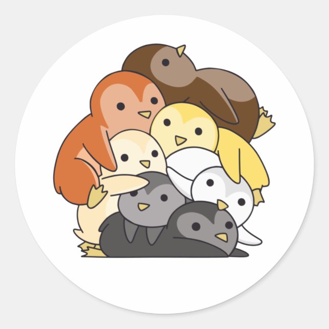 Sticker Rond Bear Brotherhood Flag Pride Lgbtq Cute Penguin (Devant)