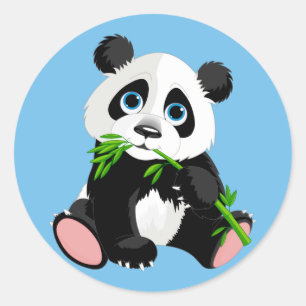 Sticker Rond Bear de Panda de caricature mignonne